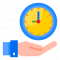 Clock showcasing fast laundry services